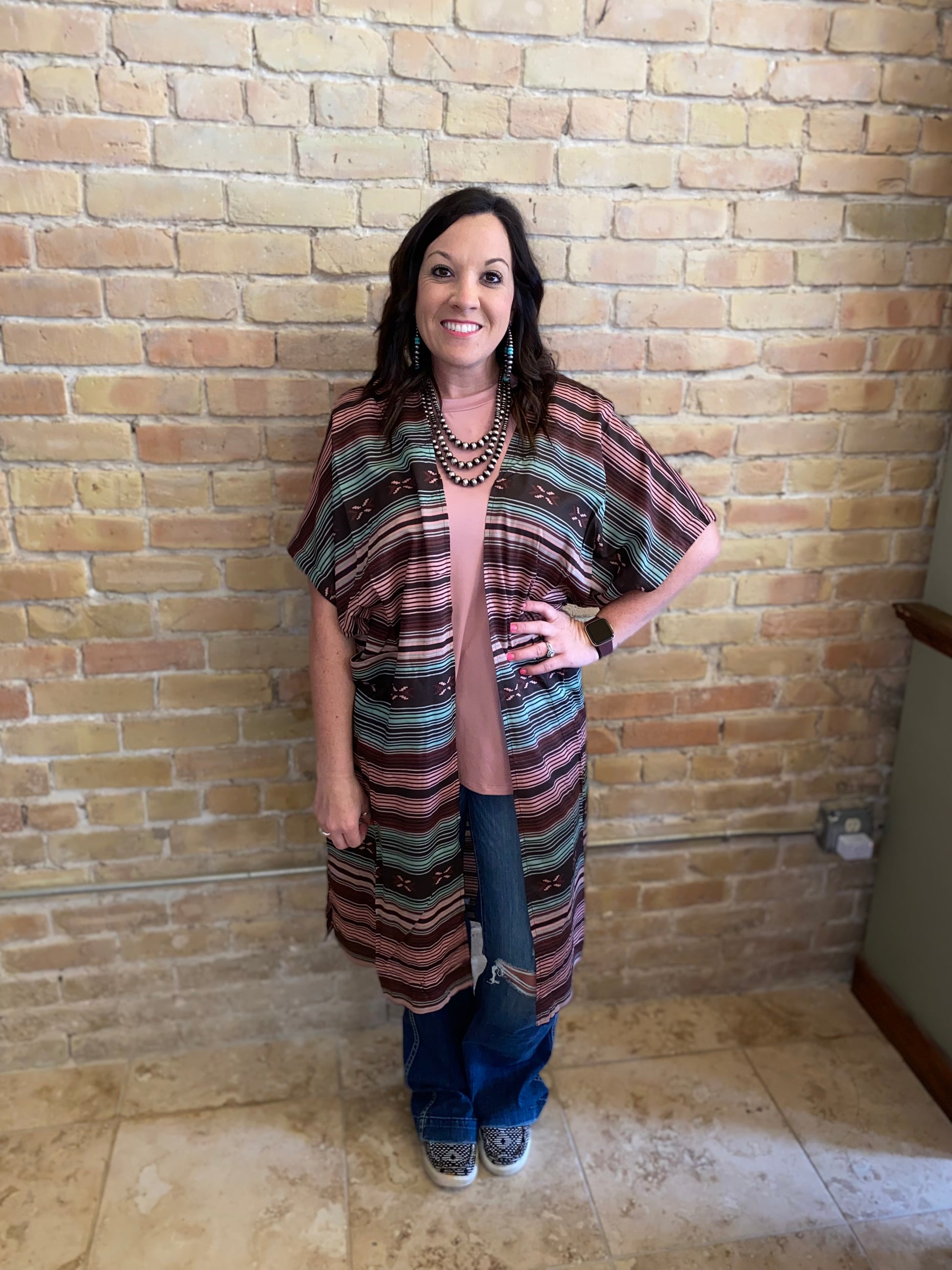 Picture Perfect Duster Southwest Serape Stripe