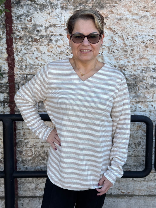 Tan Stripe Sweater