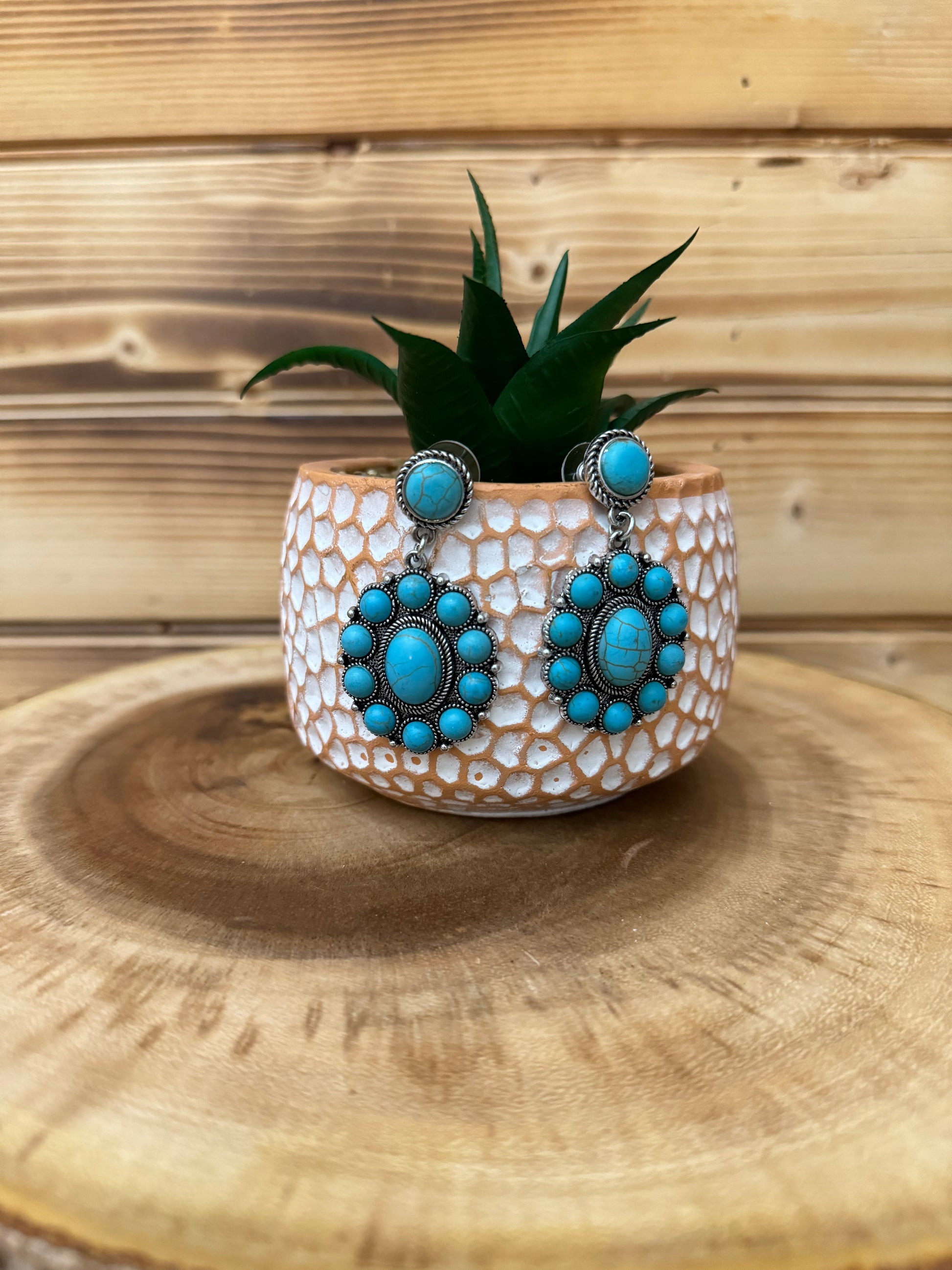 Turquoise Concho Earring