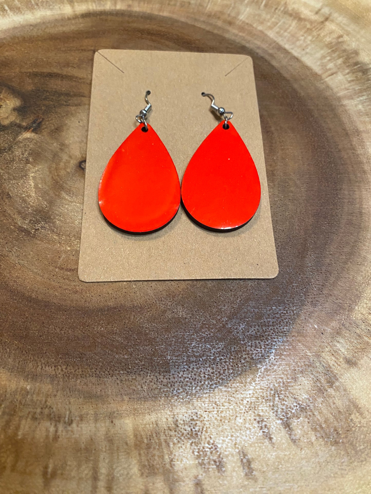 Red Tear Drop Earring